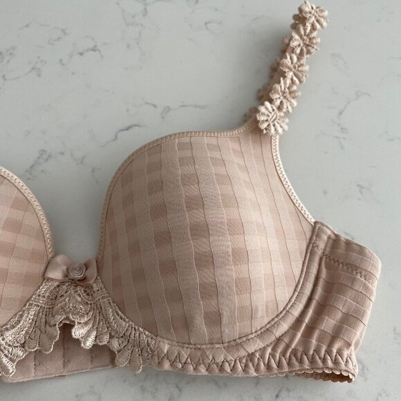 Marie Jo Avero Heart Shaped Padded Wireless Bra Cafe au Lait Sz 34A NWOT - Picture 3 of 13